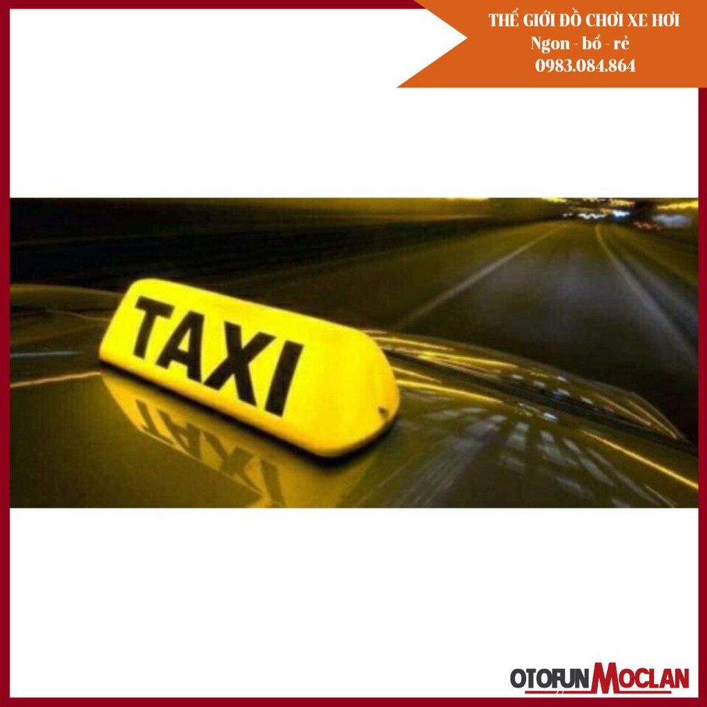 Mào taxi vàng - có đèn - đế nam châm cỡ 28cm - Mộc Lan Phụ Kiện Xế Yêu