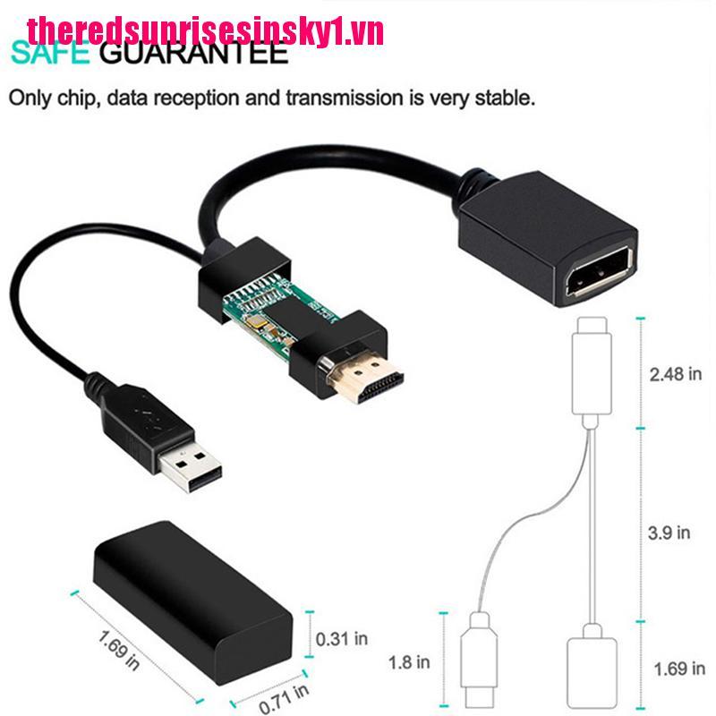 (3C) Giắc Chuyển Đổi 4k Usb Male Sang Dp Display Port Female