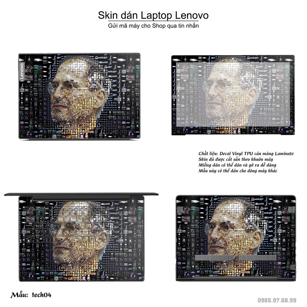 Skin dán Laptop Lenovo in hình Công nghệ (inbox mã máy cho Shop)