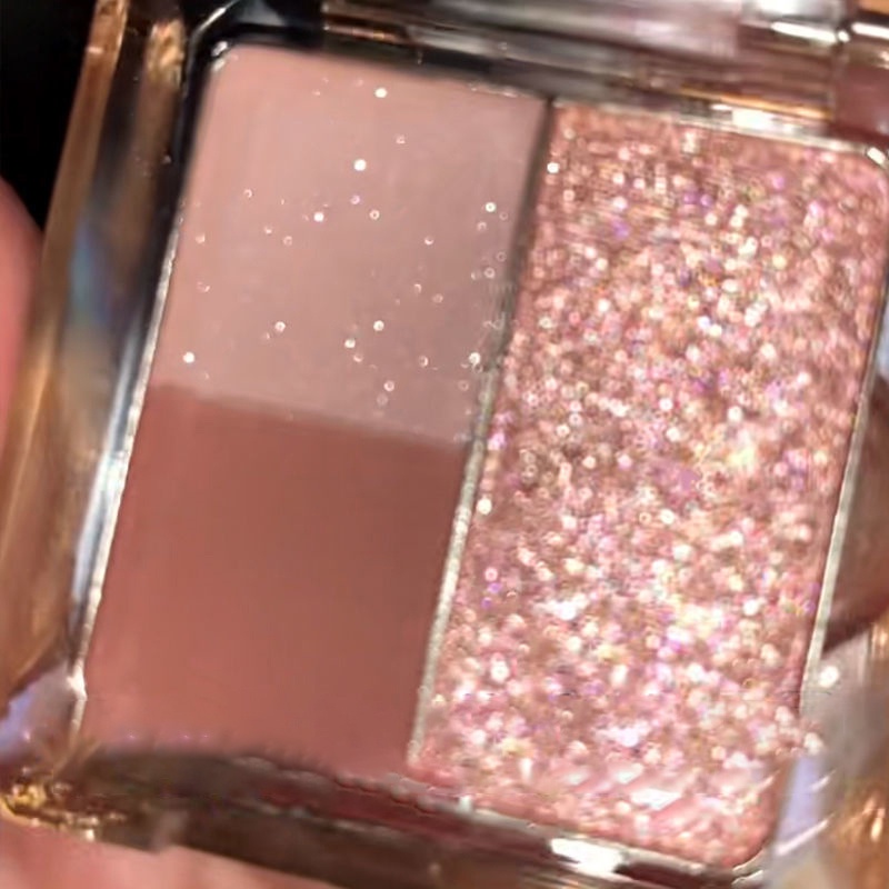 Bảng Phấn Mắt Mini 3 Màu Lì Lấp Lánh Chống Thấm Lâu Trôi