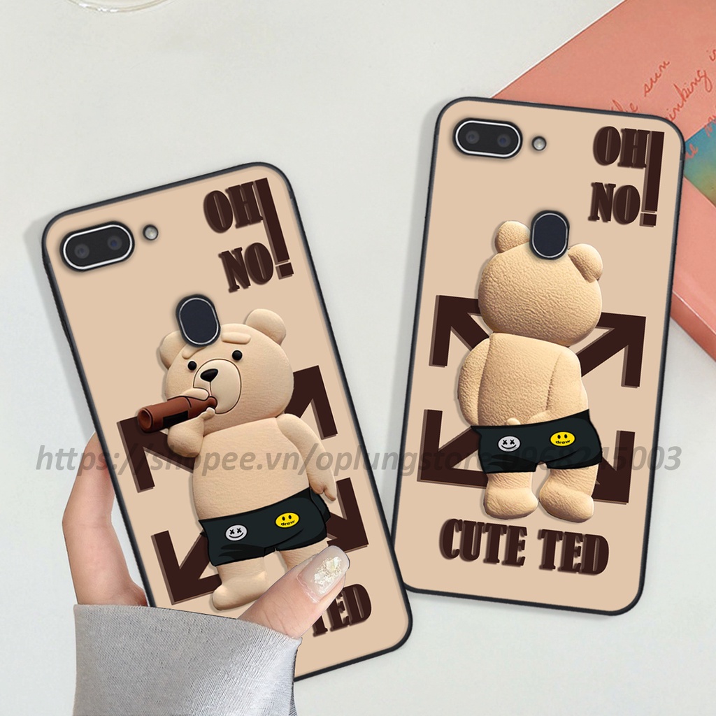 Ốp lưng oppo Realme 1 / 2 / 2 Pro / Oppo F7 Youth in hình 3D gấu cute cool ngầu giả nổi.