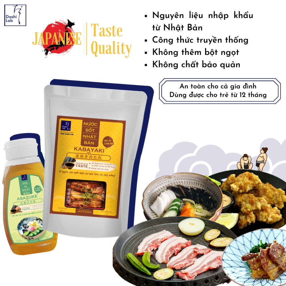 Combo Party nướng thả gia (1 túi Kabayaki 1kg, 1 chai Asazuke 340g)