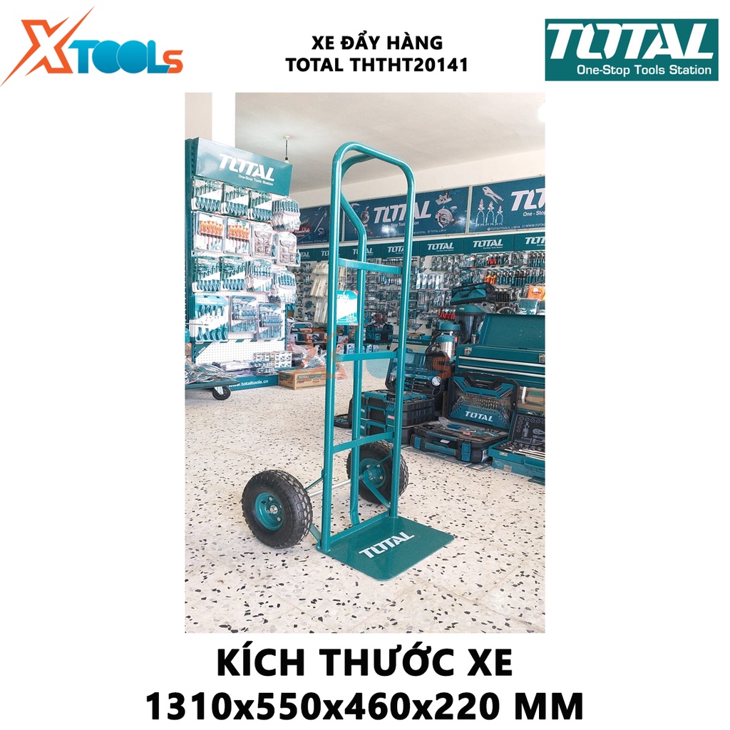 Xe đẩy hàng TOTAL THTHT20141 | xe kéo hàng Khả năng tải: 200kg Độ dày khung ống: 1.2x25mm Độ dày tấm thép: 3.5mm, dùng đ