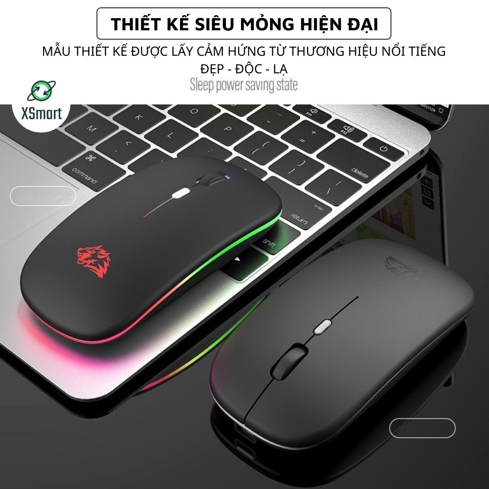 Chuột Bluetooth Không Dây Máy Tính X15 Có Led Đổi Màu Pin Sạc Dùng Văn Phòng, Chơi Game Cực Chất