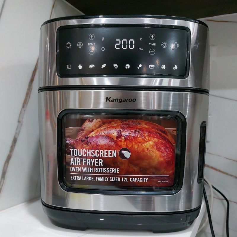 Nồi Chiên Không Dầu Kangaroo KG12AF1A 12 Lít, Đen - Công Nghệ Rapid Air, Giảm 80% Dầu Mỡ