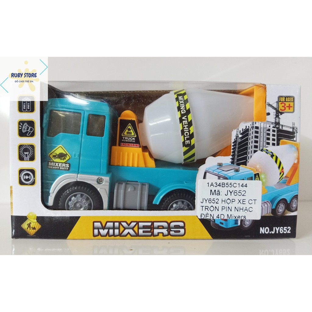 XE TRỘN BÊ-TÔNG TỰ CHẠY, CÓ ĐÈN FLASH VÀ NHẠC SÔI ĐỘNG