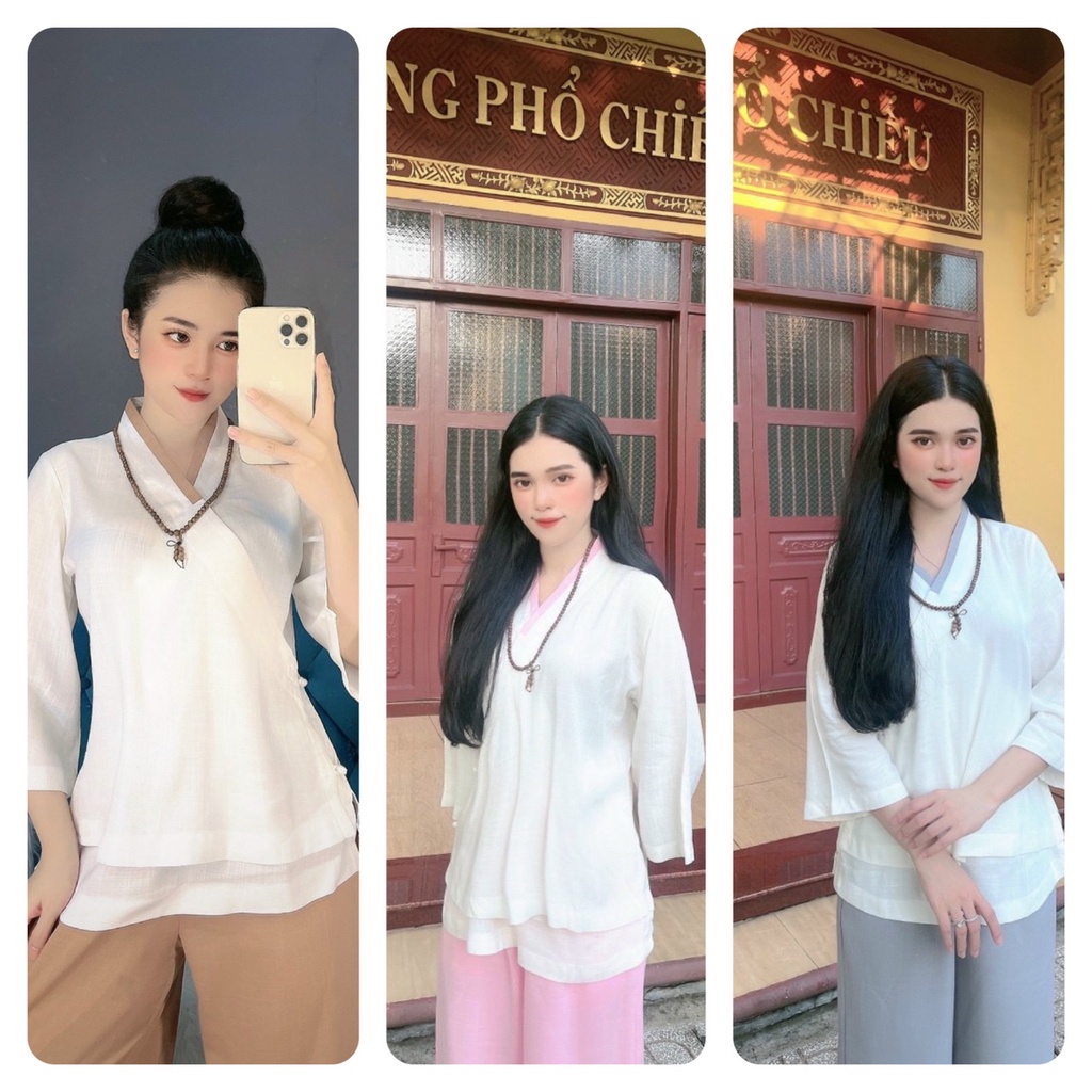 Đồ Lam Đi Chùa # Bộ Linen 2 lớp# Quần Áo Nữ Cao Cấp