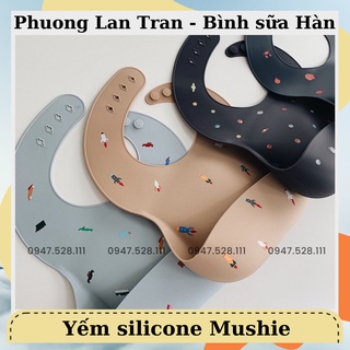 Yếm ăn dặm Mushie Đan Mạch silicone cao cấp