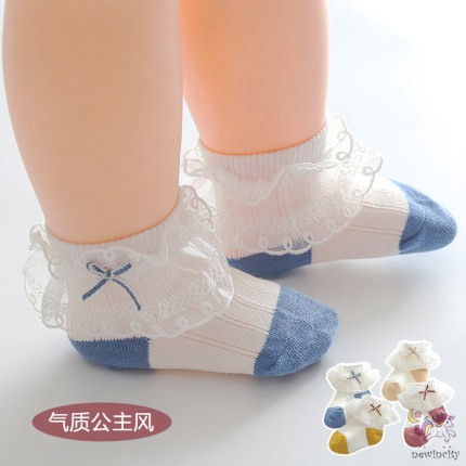 Vớ Dành Cho Bé Gái Viền Ren Đính Nơ Phong Cách Hàn Quốc