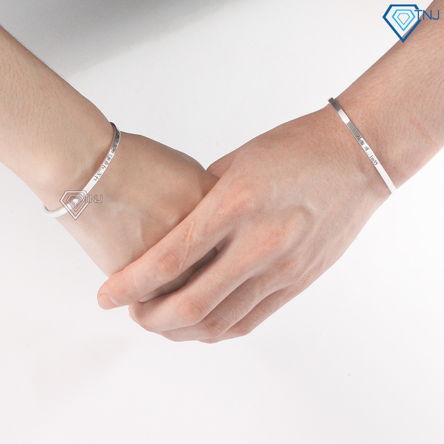 Vòng tay cặp đôi tình yêu bằng bạc khắc tên LTD0013 Trang Sức TNJ