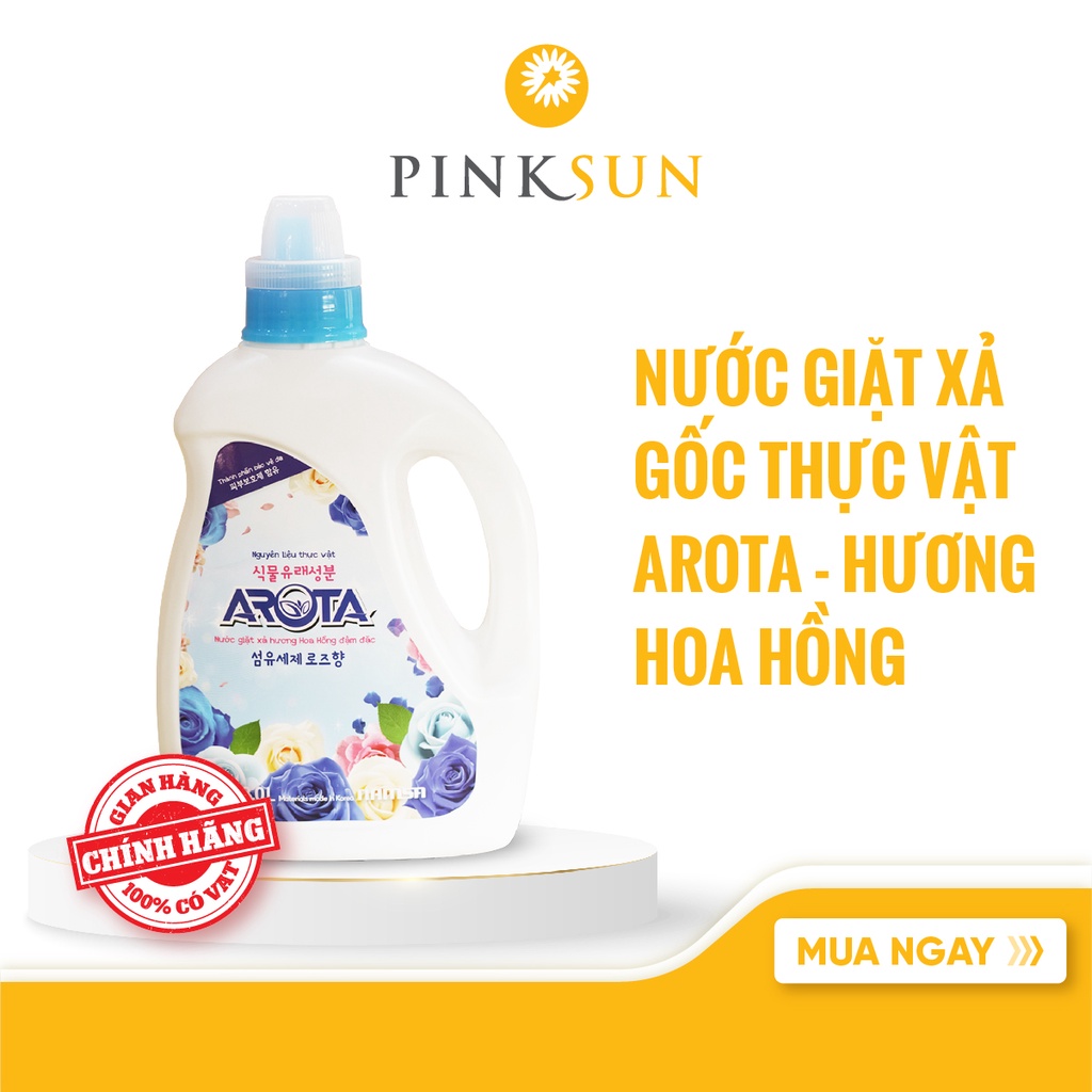 Arota Nước Giặt Xả Vải Hương Nước Hoa Hồng_Chất Làm Mềm Vải An Toàn Cho Da 3.0kg