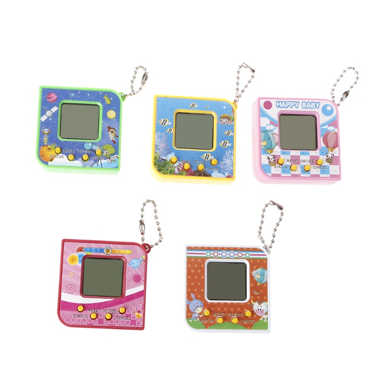 Máy Nuôi Thú Ảo Tamagotchi Hình Vuông Màn Hình LCD Kèm Móc Khóa Tiện Dụng