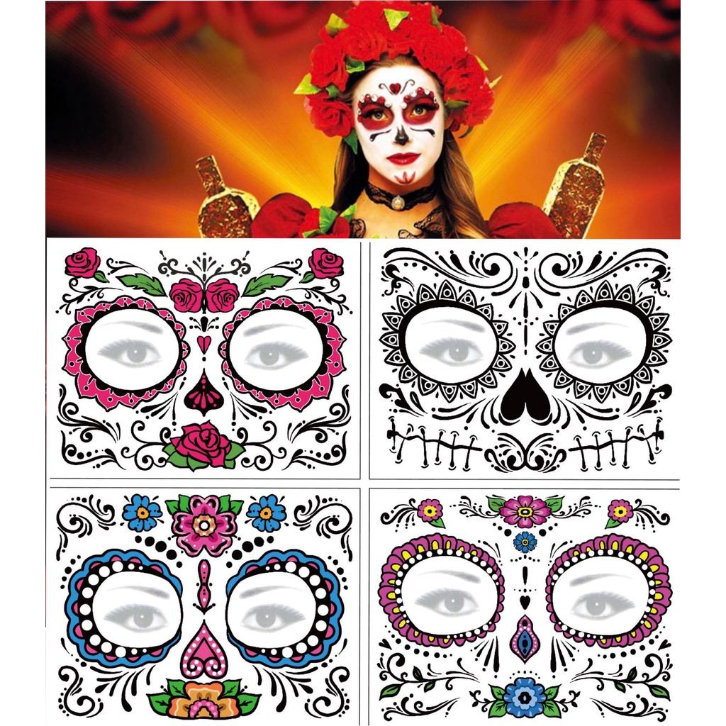 Set 10 Hình Xăm Dán Chống Nước Phong Cách Halloween Độc Đáo