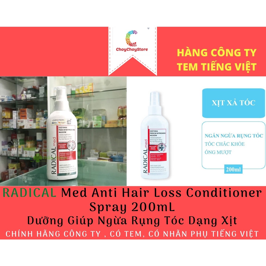 [TEM CTY] Dưỡng tóc RADICAL Med Anti Hair Loss Conditioner Spray 200mL - Dưỡng Giúp Ngừa Rụng Tóc Dạng Xịt