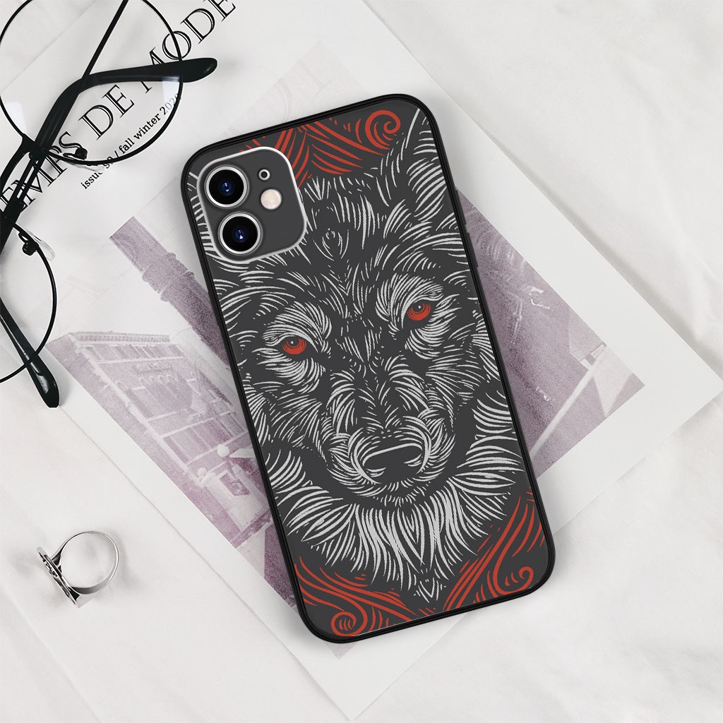Ốp Lưng iphone sói xám mắt đỏ thấy ghê chống sốc loài xin ECOMEX dòng 6 7 8 Plus 11 12 13 mini Pro Max X Xr MYS20220523