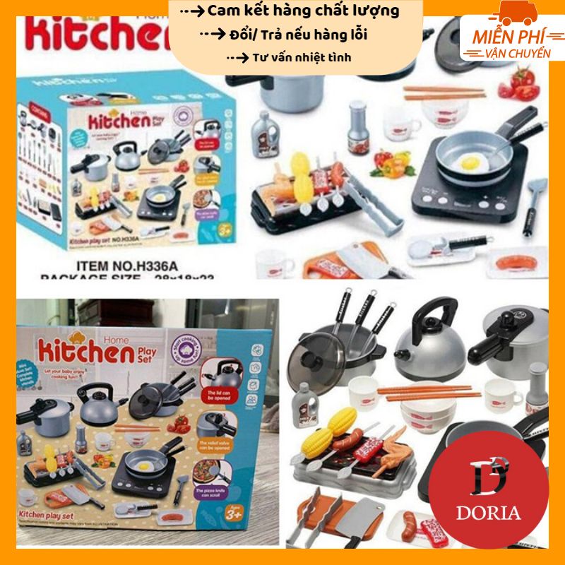 FREESIP - BỘ ĐỒ CHƠI KITCHEN - BẾP NẤU ĂN- 36 món - Bộ đồ chơi bếp nồi nấu ăn nhà bếp cho bé yêu