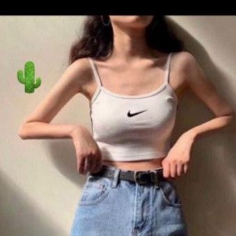 Áo 2 Dây thêu NI_KE  croptop xinh xắn | BigBuy360 - bigbuy360.vn