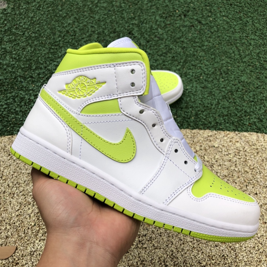 Giày Air Jordan 1 Mid " White Lime "