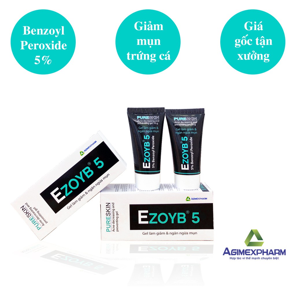 EZOYB 5, Enzoyb 10 Gel giúp giảm và ngăn ngừa mụn trứng cá -tuýp 10g