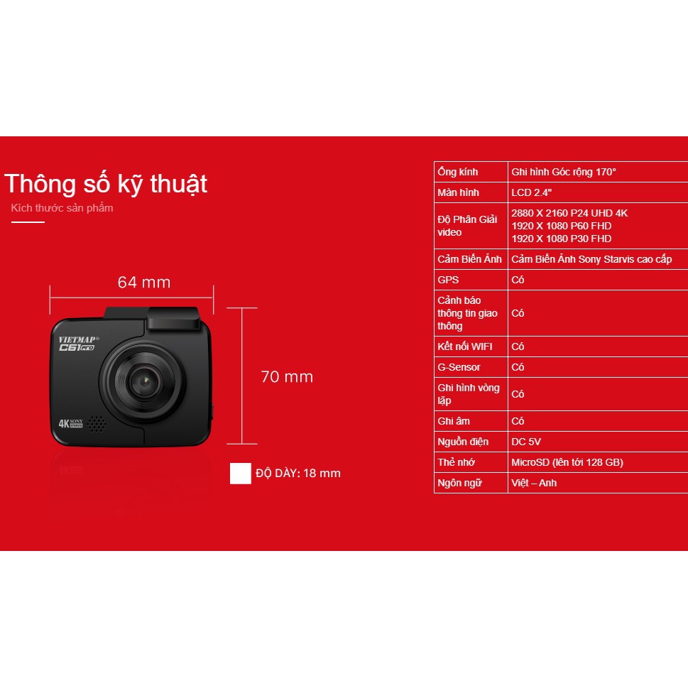 [Hỗ Trợ Lắp Đặt Miễn Phí Tận Nơi] CAMERA HÀNH TRÌNH CẢNH BÁO GIAO THÔNG VIETMAP C61 PRO | BigBuy360 - bigbuy360.vn