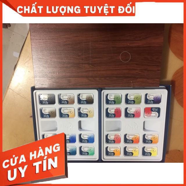 Màu nước viên nén(tặng kèm hộp gỗ)