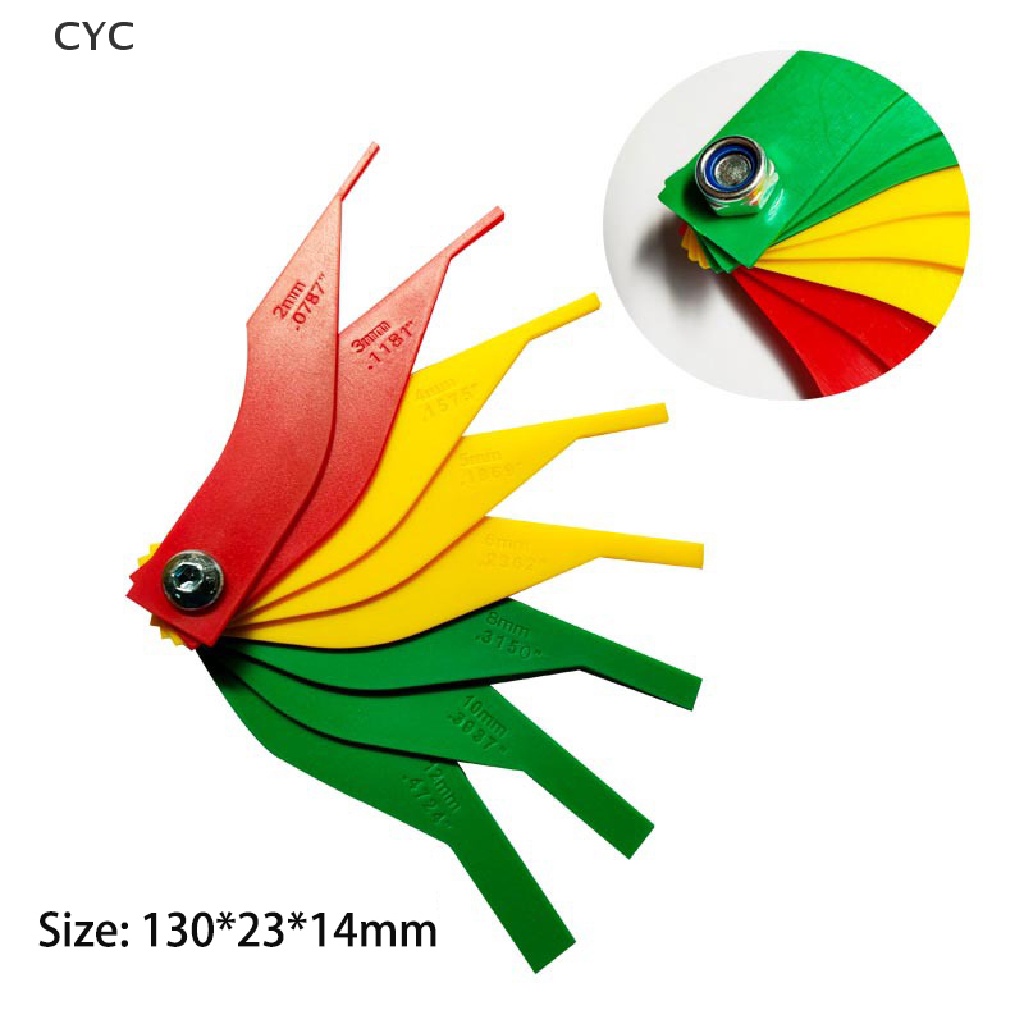 CYC 8 In 1 Brake Pad Measuring Tool Gauge Feeler Tester Scale Lining Thickness Wea CY