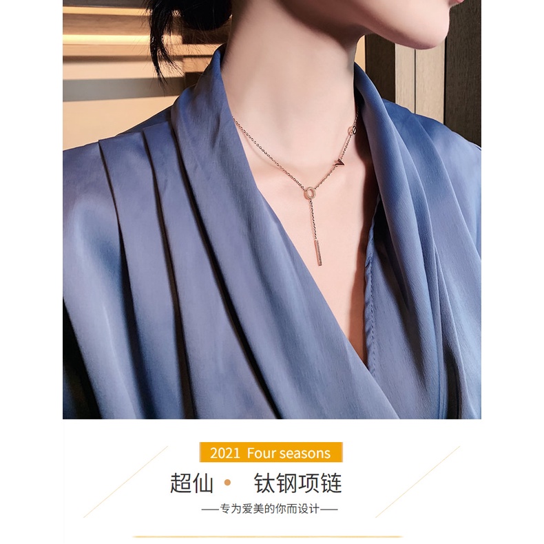 Vòng cổ YeYi mạ vàng hồng 18k mặt hình trái tim thời trang cho nữ