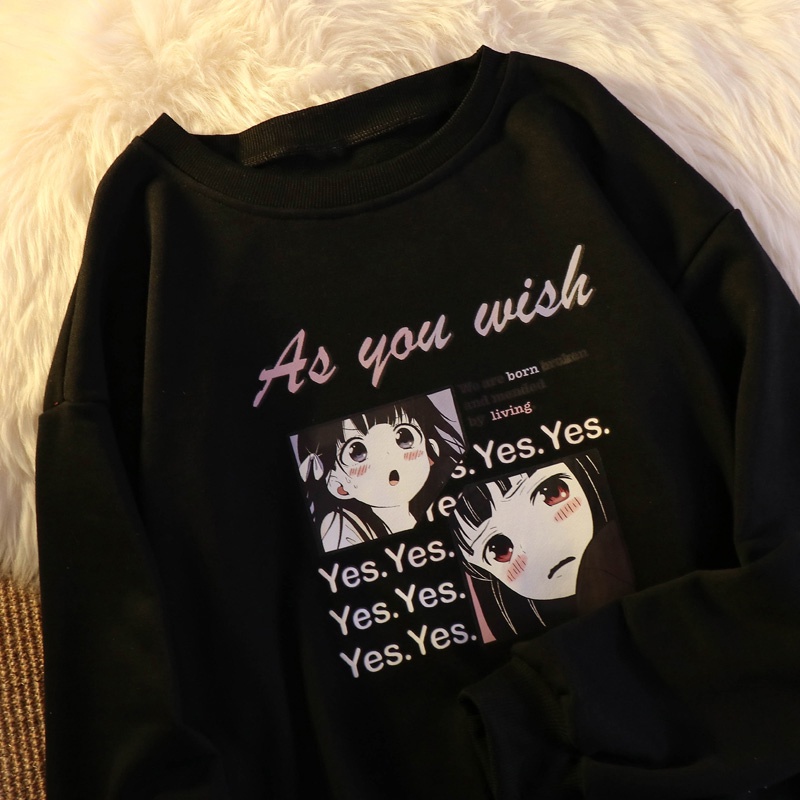 Áo thun ZHELIHANGFEI tay dài dáng rộng phong cách Nhật Bản trẻ trung dễ phối đồ