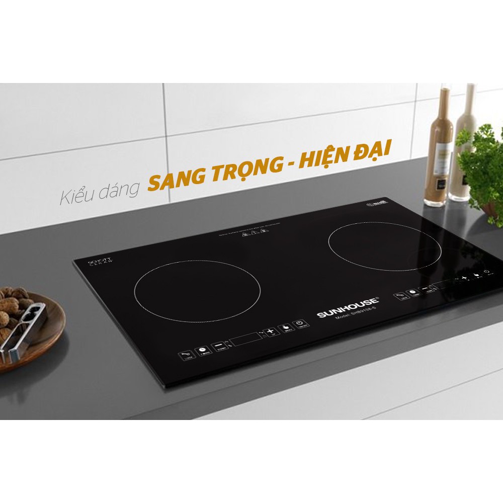 BẾP ĐÔI ĐIỆN TỪ CẢM ỨNG THÔNG MINH HIỆN ĐẠI CAO CẤP SUNHOUSE SHB9108-S(an toàn tiết kiệm