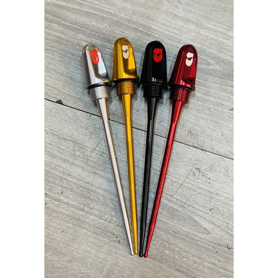 QUE (Ti) THĂM NHỚT NHÔM CNC CHO VESPA LOGO MARU