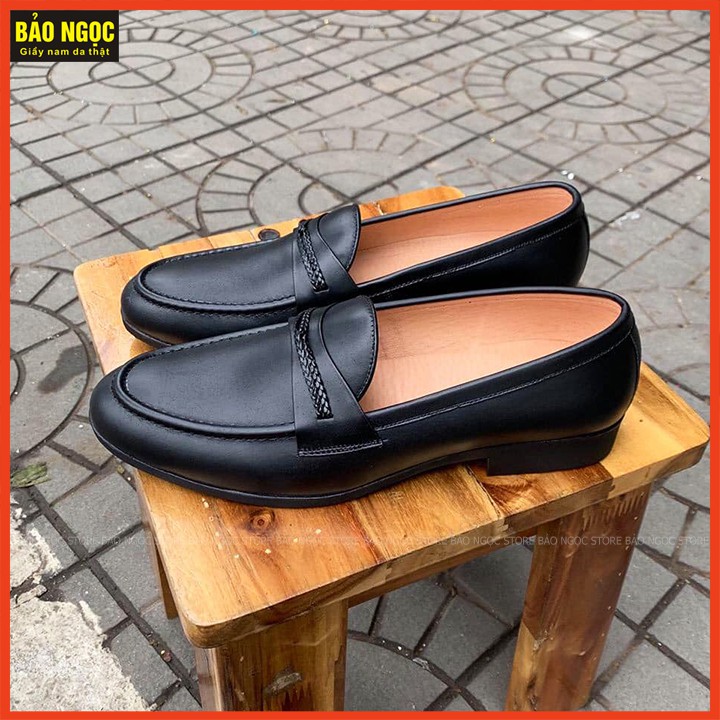 Giày lười nam da bò tấm băng dệp thời trang 🎁 Bảo hành nổ da 12 tháng🎁 Đế cao su đúc ✅ Mã K28