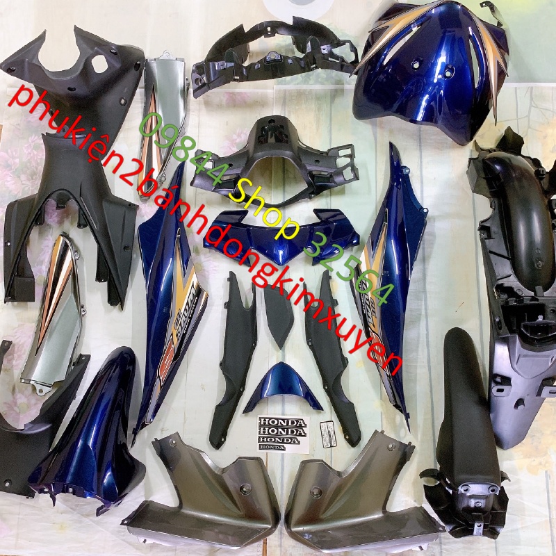 Fuil dàn áo xe Wave S110-Wave RS110 màu Xanh Tím -nhựa nguyên sinh ABS LOẠI ĐẸP