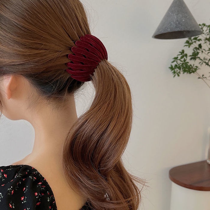 Dụng cụ uốn tóc đuôi ngựa hình tròn có thể thu gọn tiện dụng