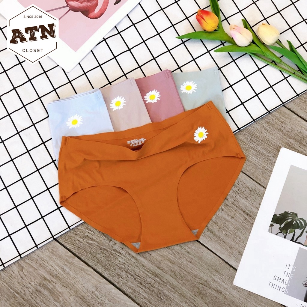 Quần Lót Nữ Quần Lót Su Hoa Cúc Không Đường May Chất Lanh Siêu Thoáng Mát Thoáng Khí Kháng Khuẩn Ảnh Thật 100%