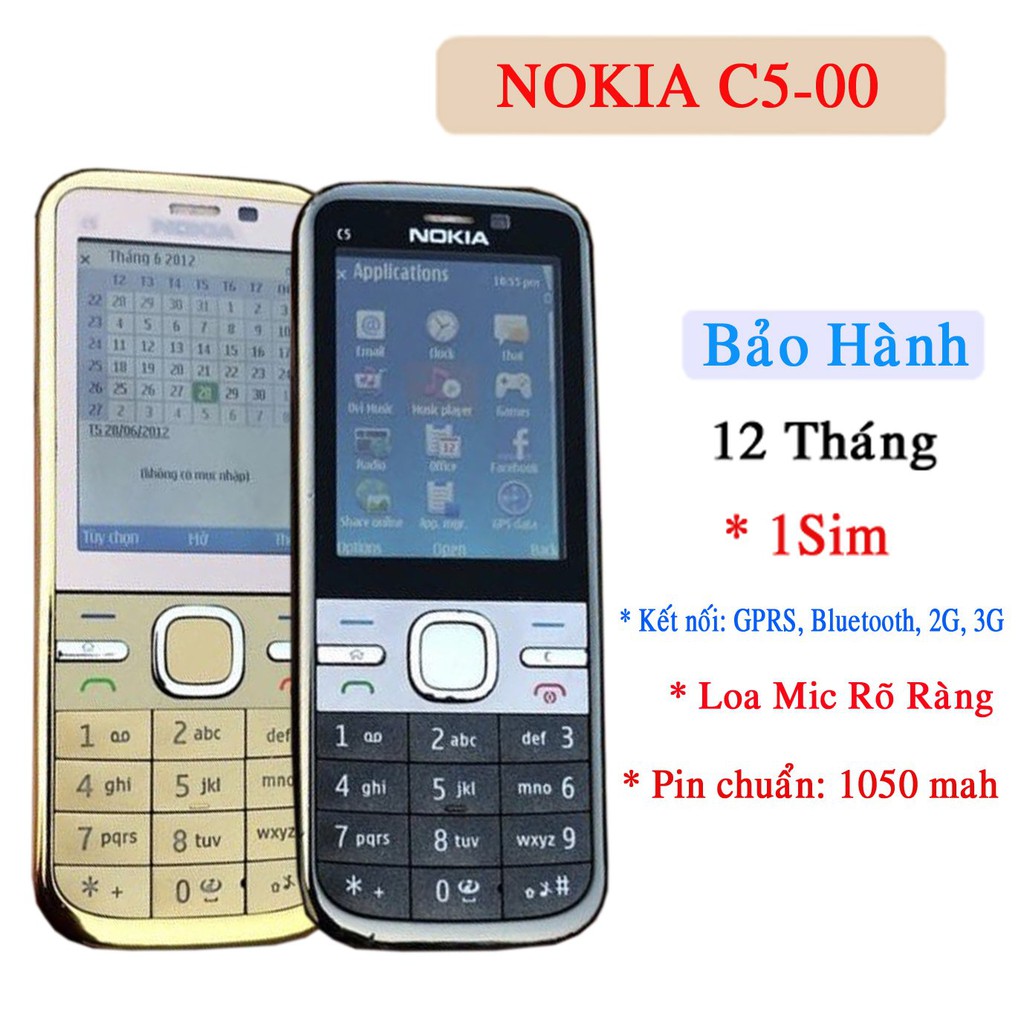 [Mã 1511ELSALE hoàn 7% đơn 300K] Điện Thoại Nokia C5 Chính Hãng Bảo Hành 12 Tháng Bền Bỉ Loa To Chắc Chắn