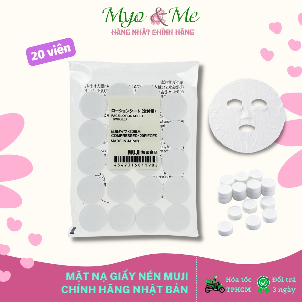 Mask nén Muji Nhật Bản (Mặt nạ giấy dạng nén) - Gói 20 viên