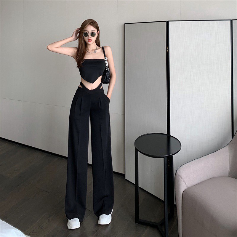 Quần Suông Ống Rộng Cách Điệu Vạt Eo Khóa Sau - Mã QS03 | BigBuy360 - bigbuy360.vn