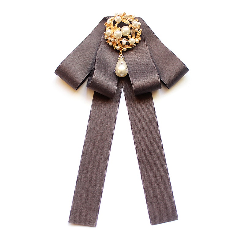 Cà Vạt Nơ Đồng Phục Chuyên Nghiệp Đính Hạt Ngọc Trai Thanh Lịch Cho Nữ