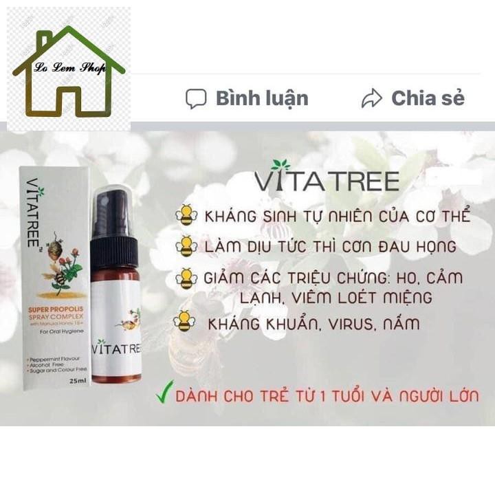 Xịt keo ong vitatree Úc 25ml