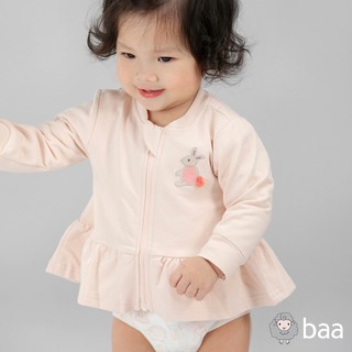 Áo khoác sơ sinh BAA BABY bèo lai thêu hình cho bé gái - GN-AK04D