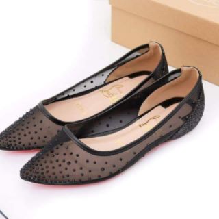 Bệt Louboutin Lưới Đính Đá