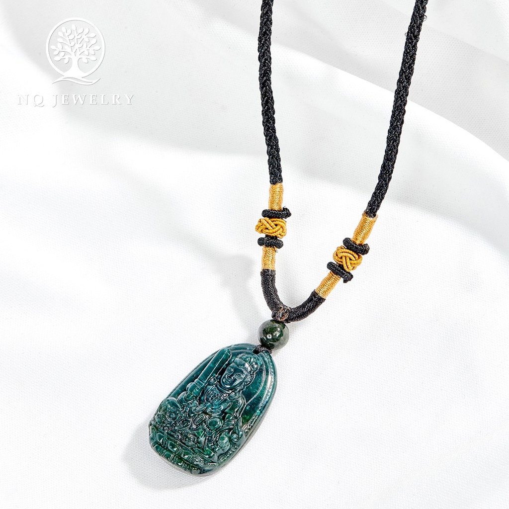 Mặt dây chuyền phật bản mệnh xanh lá đậm - NQ Jewelry