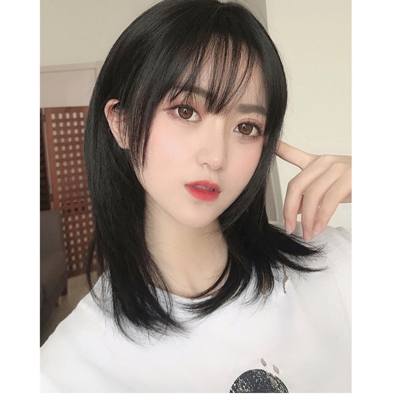 Tóc Giả Thẳng Dài Ngang Vai Có Khóa Bên Trong Cho Nữ