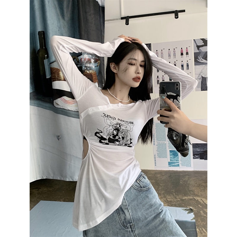 Áo Thun Dài Tay Ôm Dáng Thời Trang Dành Cho Nữ