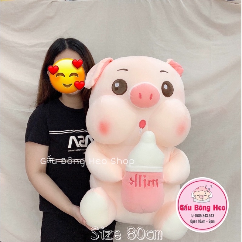 Gấu Bông Heo Ôm bình Sữa Hàng Nhập Cao Cấp siêu dễ thương 🐷🐷