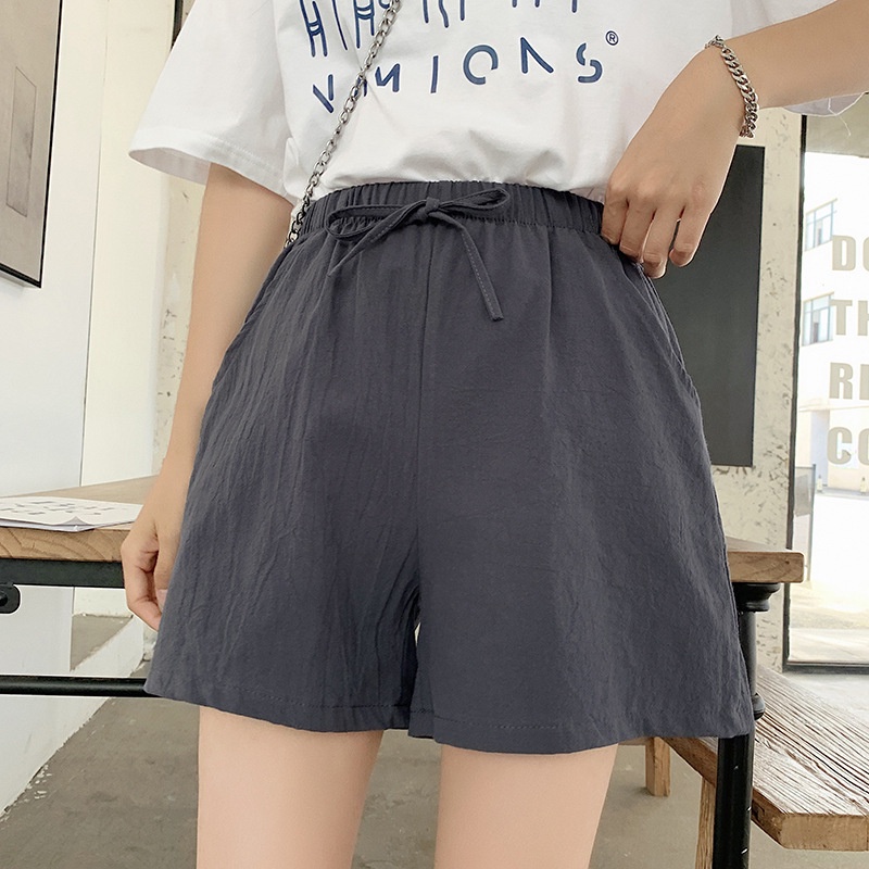 Quần Short Thể Thao Cotton Ống Rộng Lưng Cao Cá Tính Theo Phong Cách Mùa Hè
