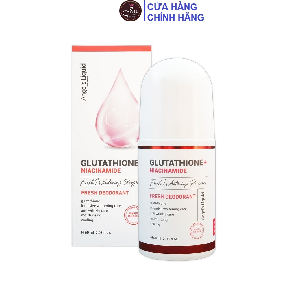 Lăn Khử Mùi Giảm Thâm Angel's Liquid Glutathione Plus Niacinamide Fresh Deodorant 60ml