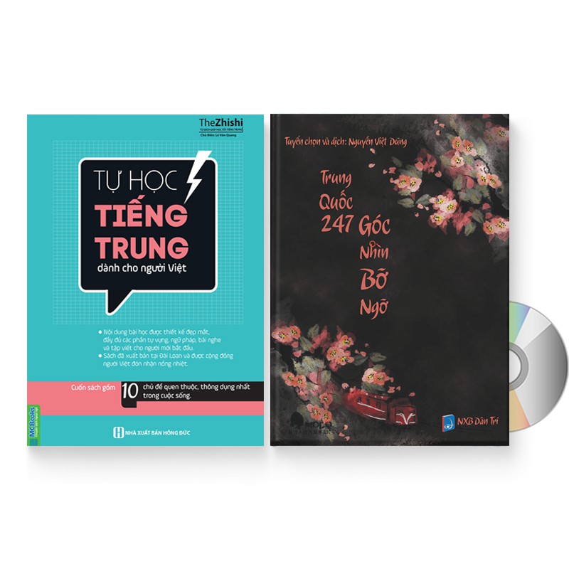 Sách - Combo 2 sách:  Tự học Tiếng Trung cho người Việt + Trung Quốc 247 – Góc nhìn Bỡ Ngỡ + DVD quà tặng