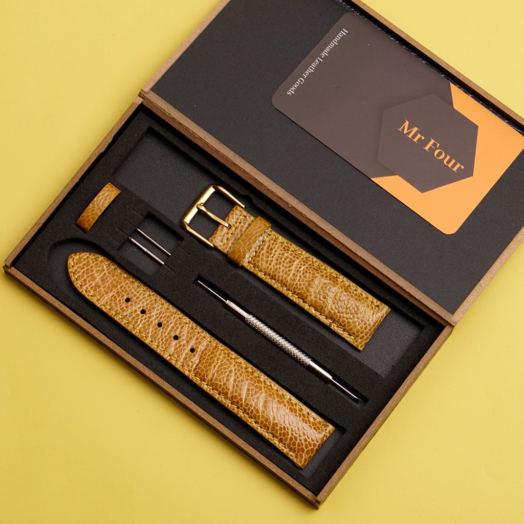 Dây Đồng Hồ Da Đà Điểu Cao Cấp Size 16mm,18mm, 19mm, 20mm, 21mm, 22mm, 24mm | Leather Watch Bands