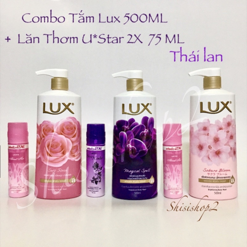 💐Combo Sữa Tắm LUX 500ml Thái Lan+Lăn Thơm Quyến Rũ 2X Ulstar
